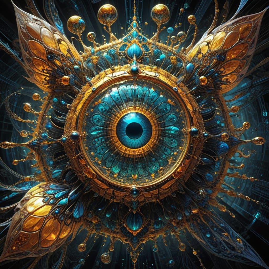 Intricate Bee Eye Fractal Art