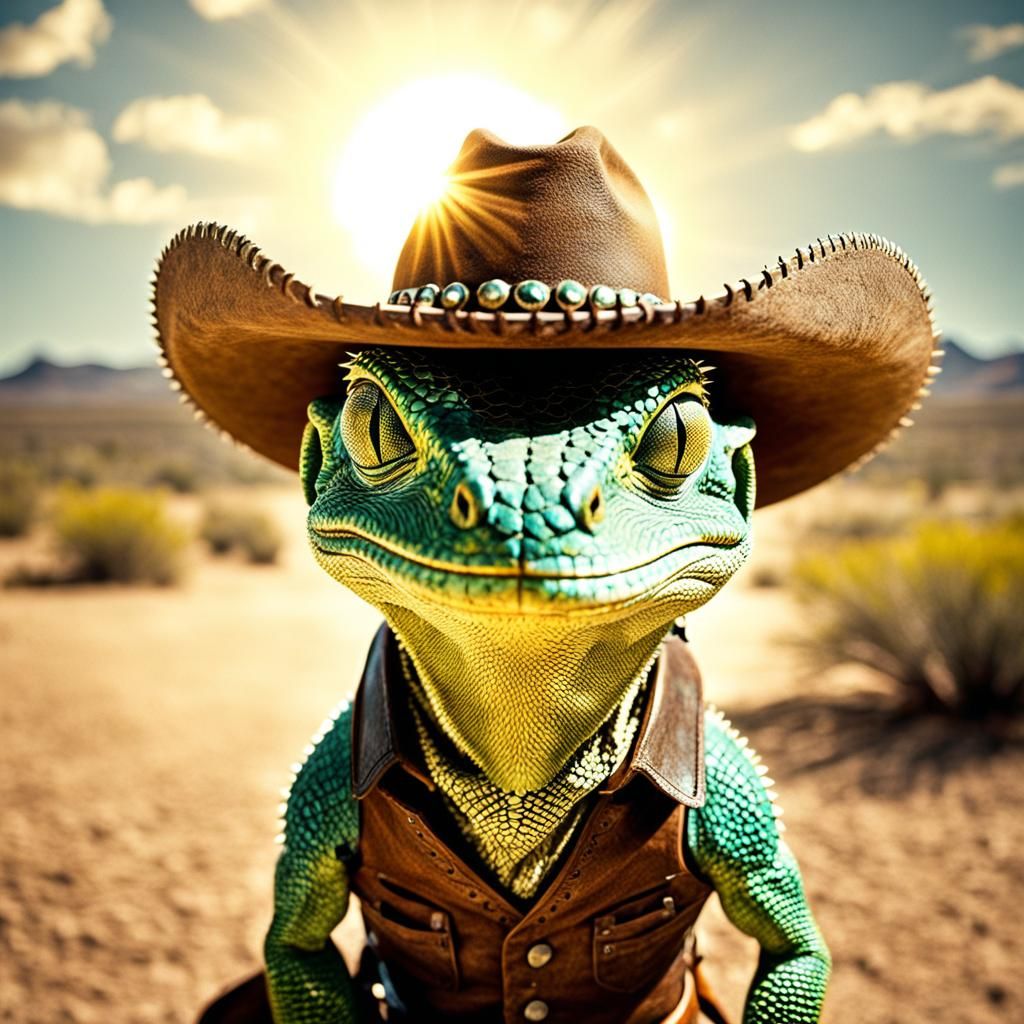 Rango Lizard Cowboy in Western Sunlight