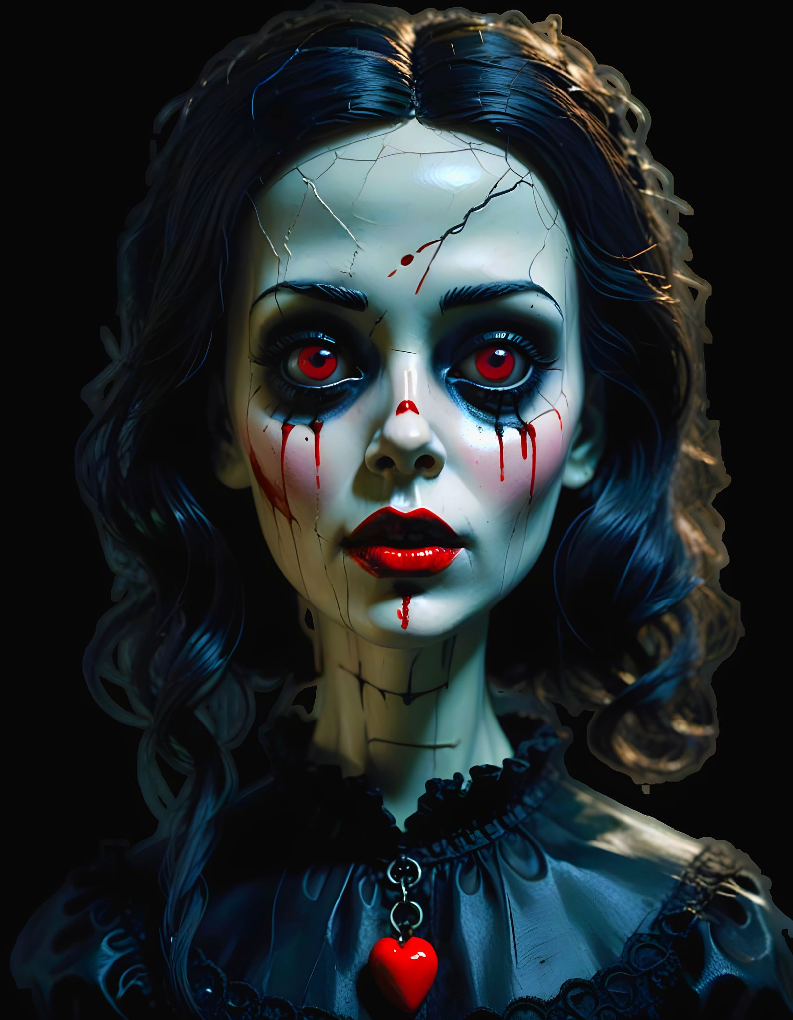 Horror Doll With Icepick, Bleeding Eyes