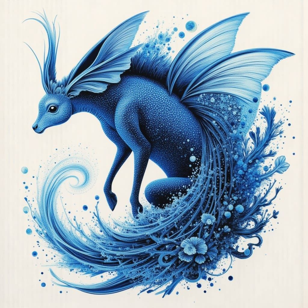 Seascape with Soft Powder Texture and Sea Theme