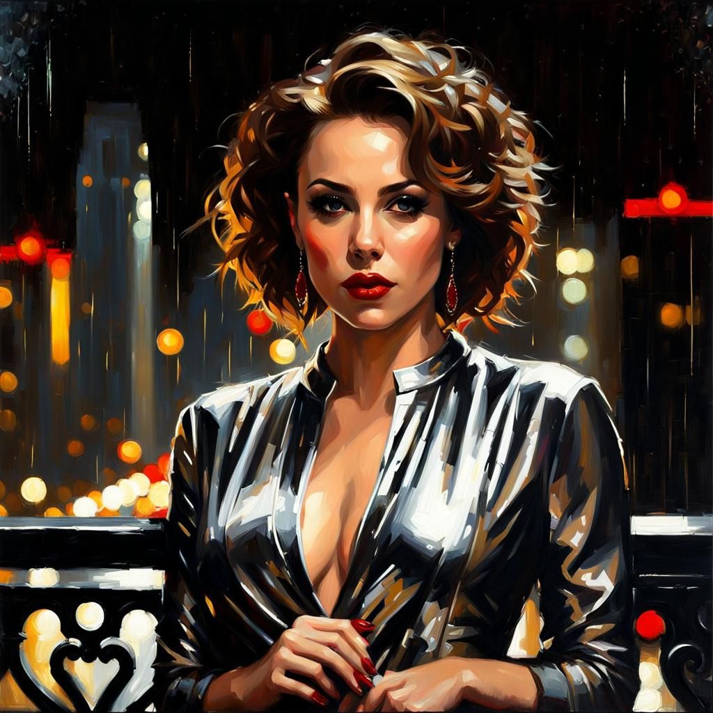 Alyssa Milano in Moody Gothic Oil Painting