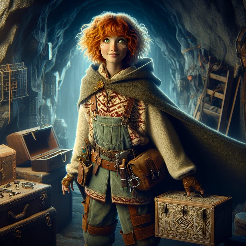 Halfling Rogue Woman Portrait in High Definition