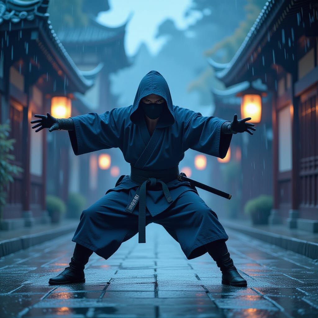 Blue Ninja in Rain, Cinematic Film Style