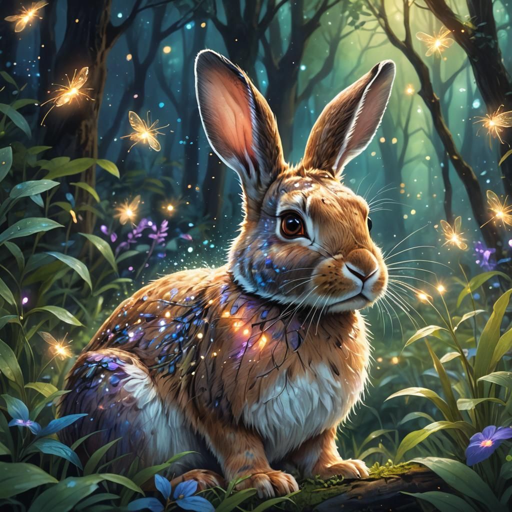 Pastel drawing of a rabbit