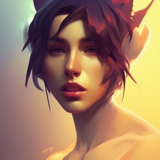 Detailed Furry Portrait in an Art Nouveau Style