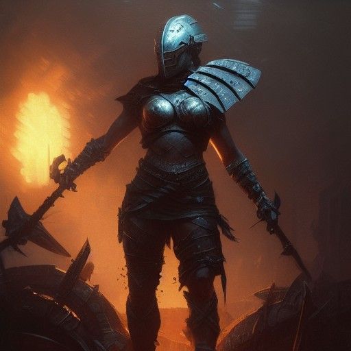 Epic Spartan Warrior in Dark Fantasy Style