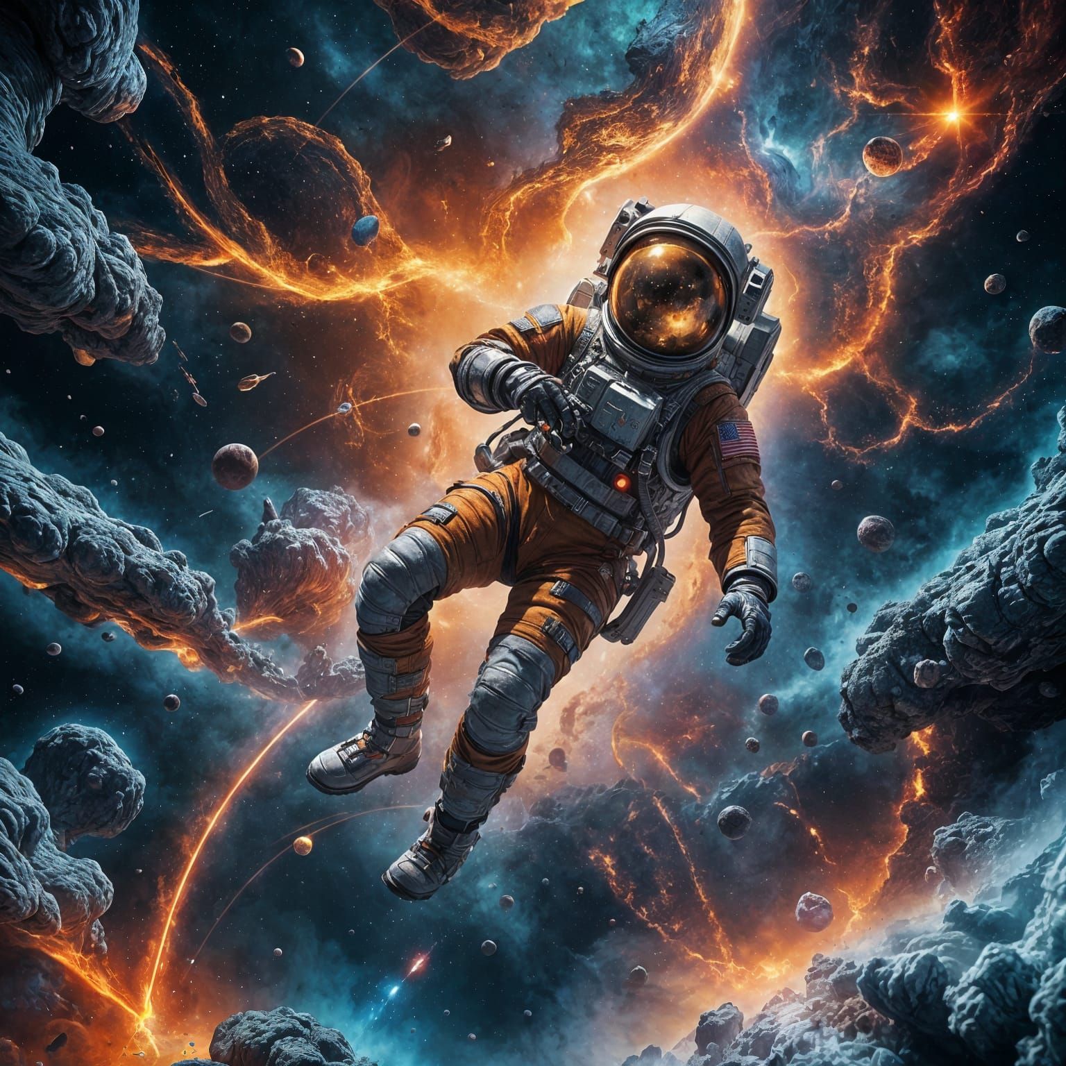 Falling Through Space: Detailed Fantasy Concept Art