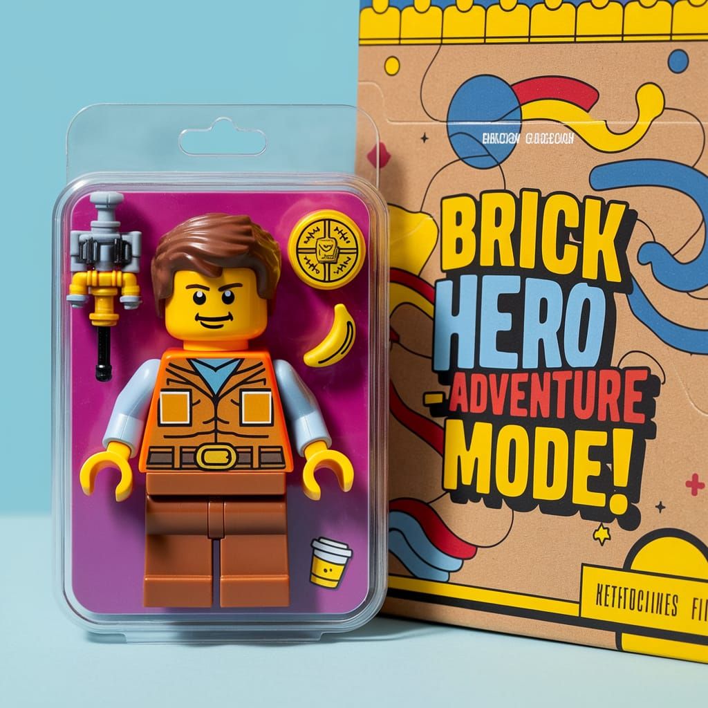 Retro-Style LEGO Action Figure Blister Pack