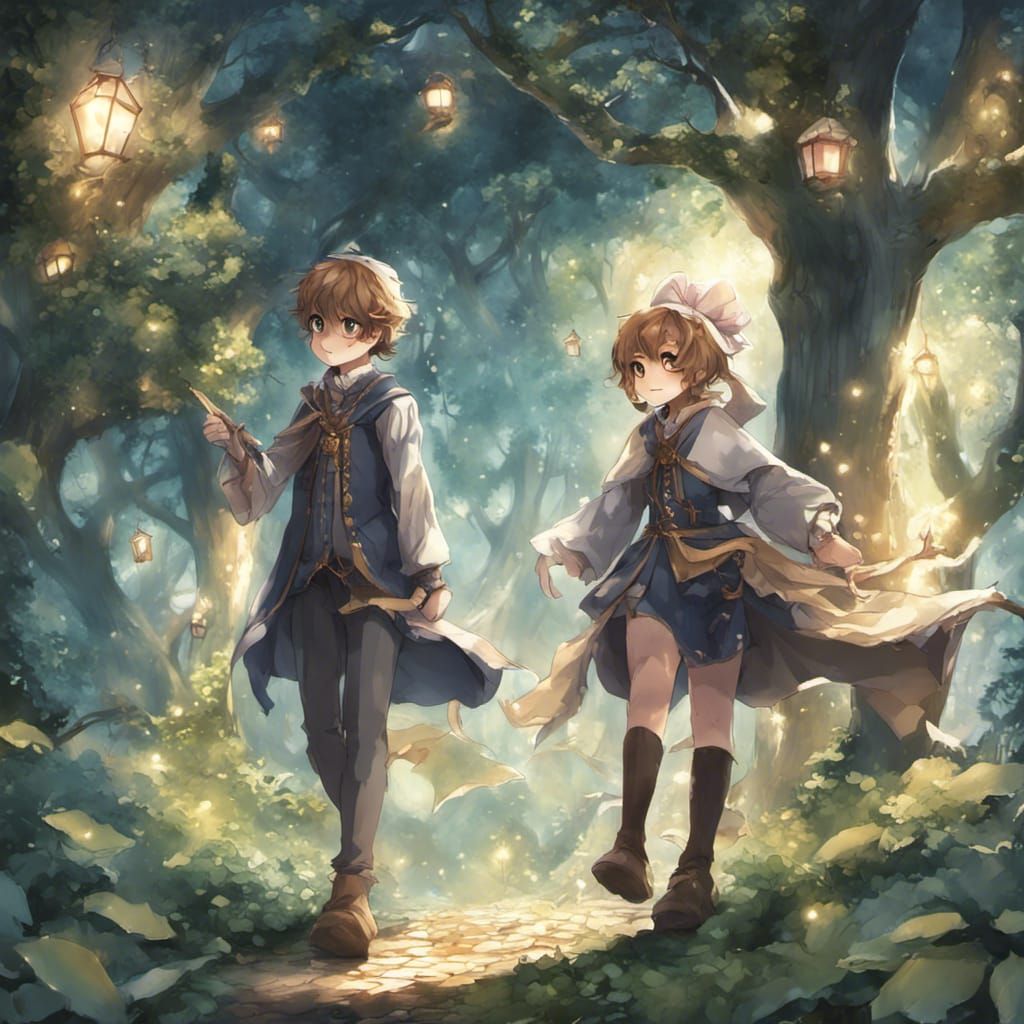 Penelope and Pippin in Enchanted Anime Forest