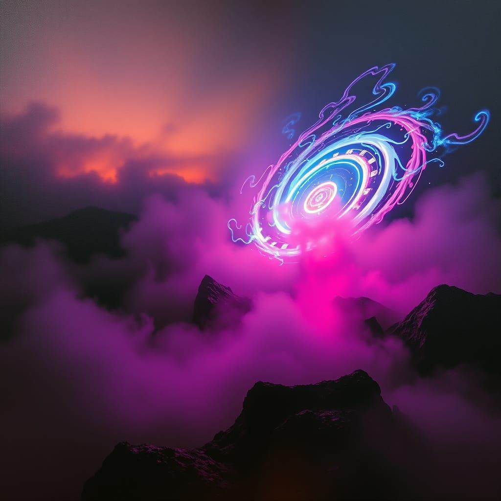 Surreal Nebulae in Fog with Dali-Inspired Melting Forms