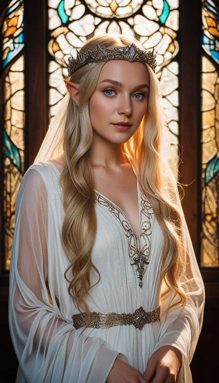 Ethereal Elven Princess in Towering Splendor