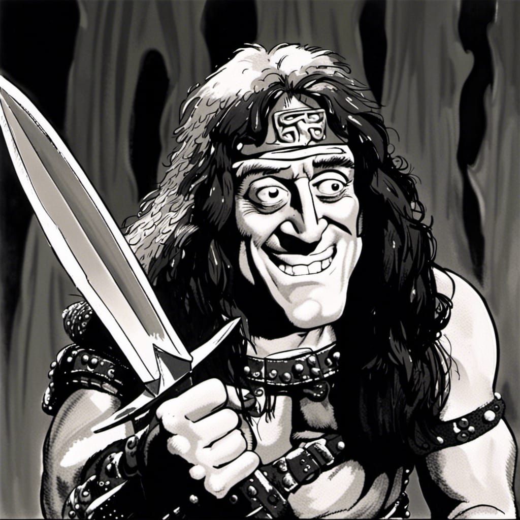 Marty Feldman as Conan in 80s Cartoon Style