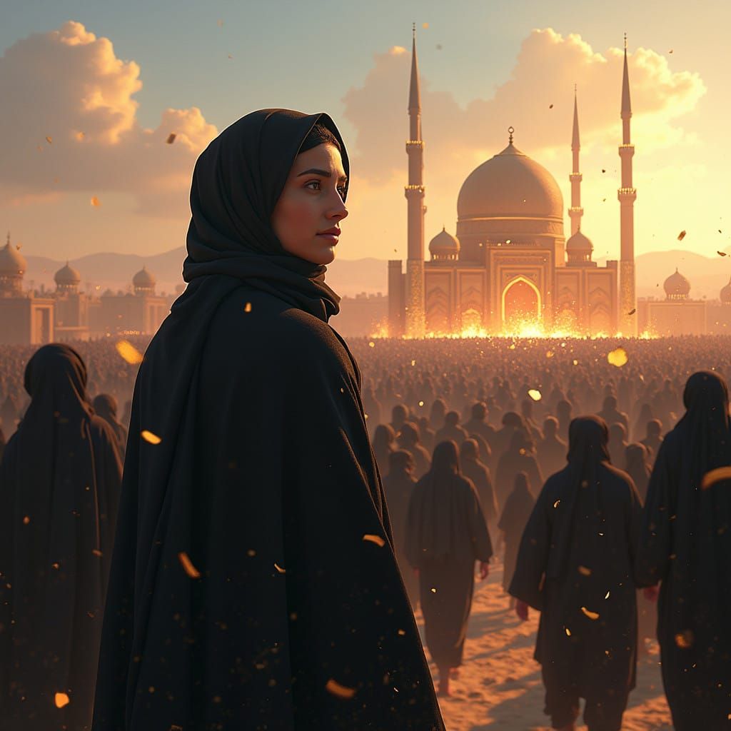 Young Shi'a Pilgrim's Journey to Karbala During Arbaeen Proc...