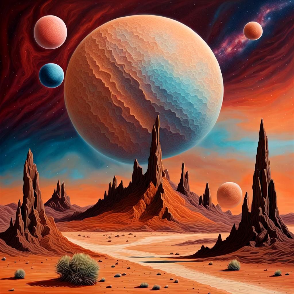 Hyperrealistic Cosmic Fantasy: Deserts of Alpha Centauri