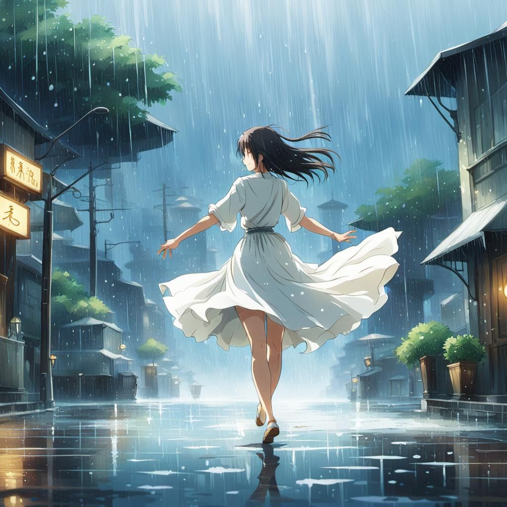Girl Dancing in the Rain: Anime Key Visual