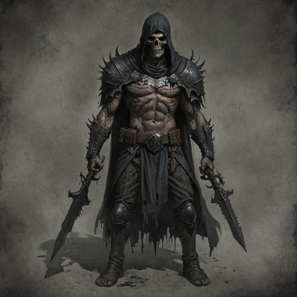 Grimdark Scene of Decay and Shadow