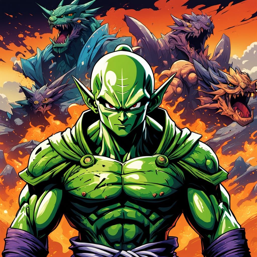 Epic Piccolo Battle Scene in Golden Hour