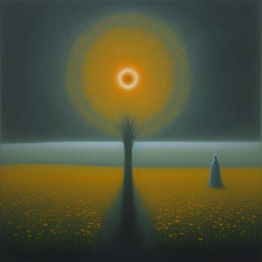 Surreal Encounter in Ethereal Landscapes with Contrasting Au...