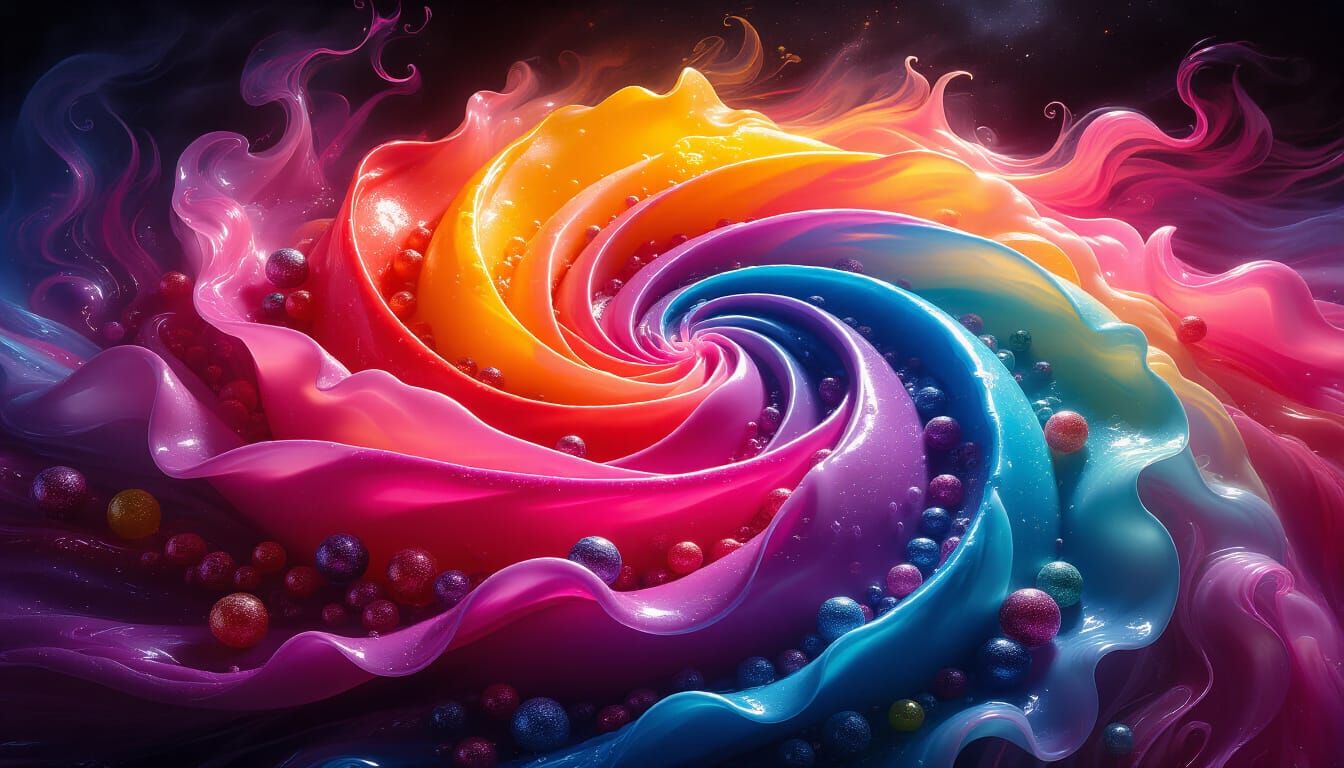 Ethereal Candy Vortex in Abstract Surrealism