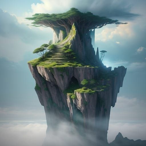 Majestic Floating Islands in Ethereal Sky