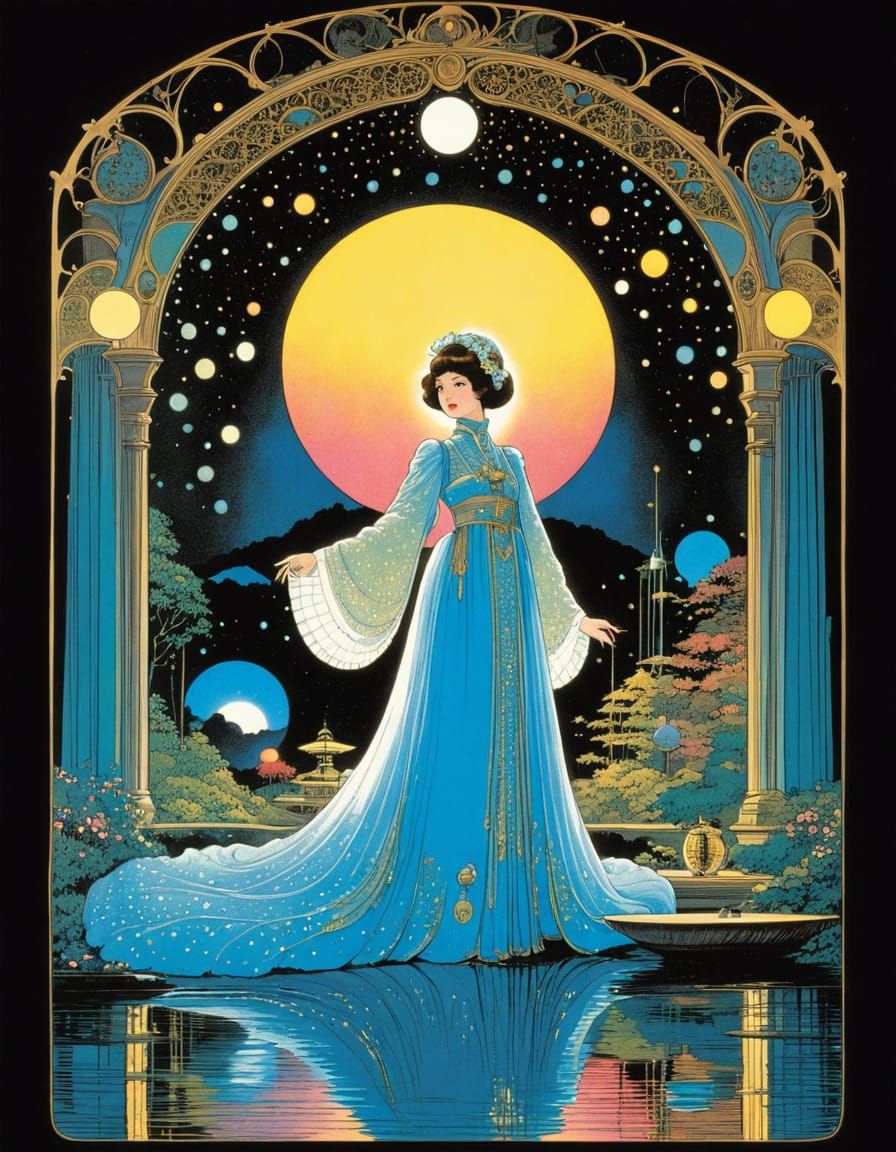 contrasting, early 1970s, starched