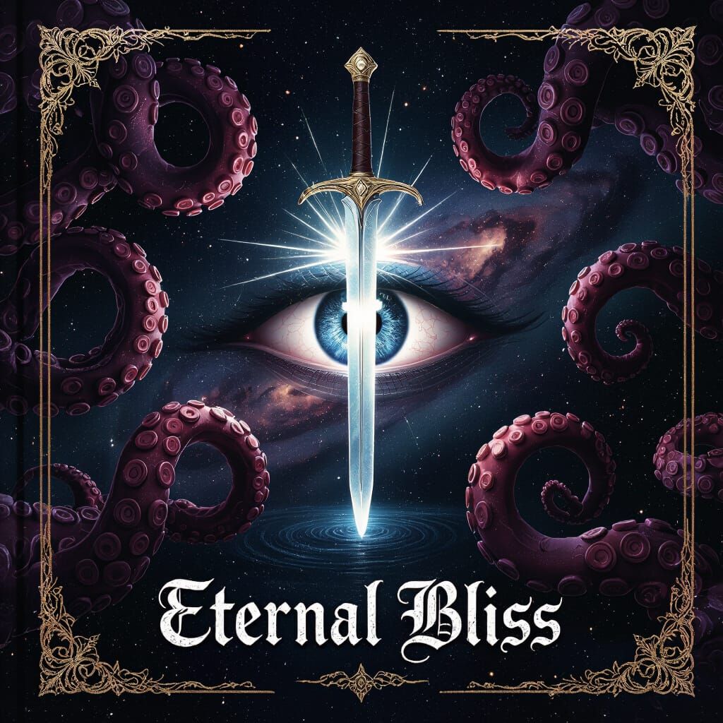 Cosmic Eldritch Tentacles Book Cover with Pierced God Eye