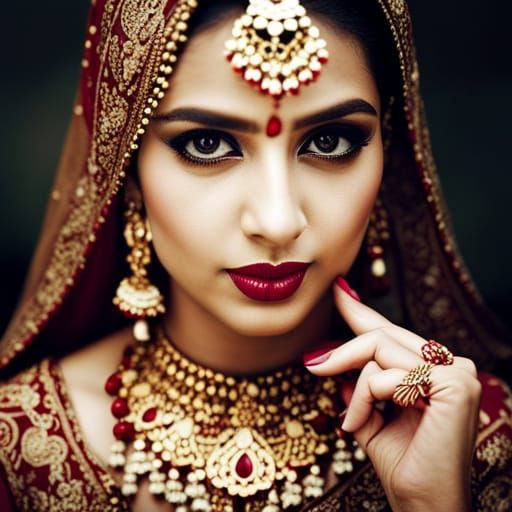 Beautiful Indian Bride with Knowing Look