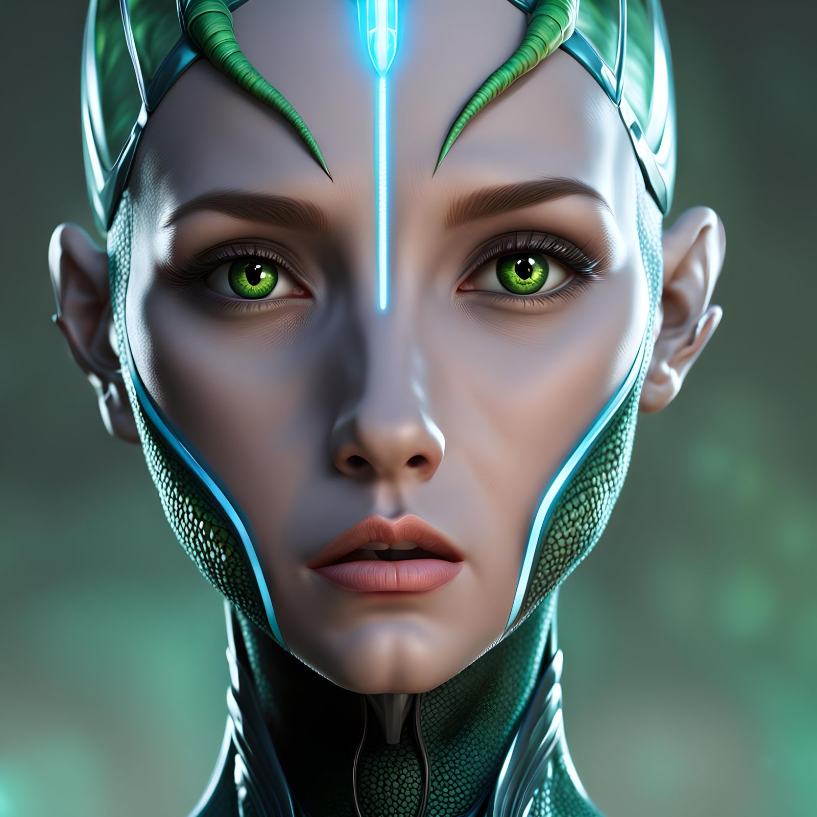 Alien Lizard Woman: Detailed Official Illustration