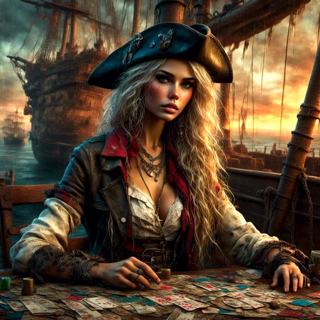 Pirate Card Game: Hyperrealistic Concept Art