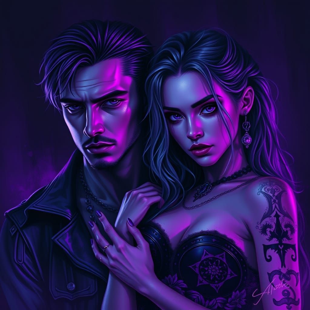 Mystic Couple in Deep Ultraviolet Hues