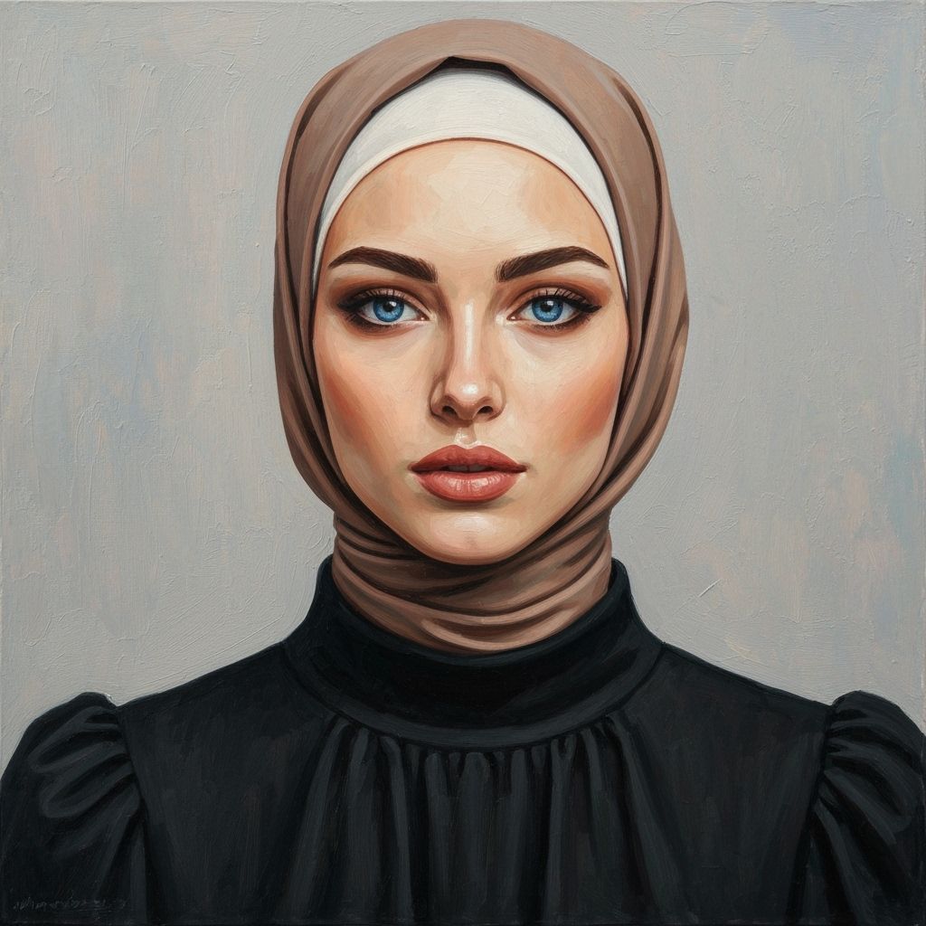 German Hijabi Woman in Neo-Impressionist Style