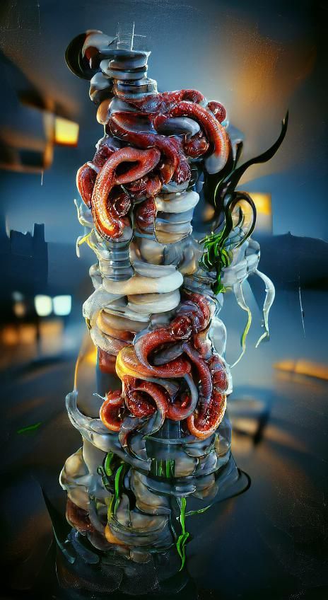 Intestine Tower: Hyperrealistic Lovecraftian Fantasy