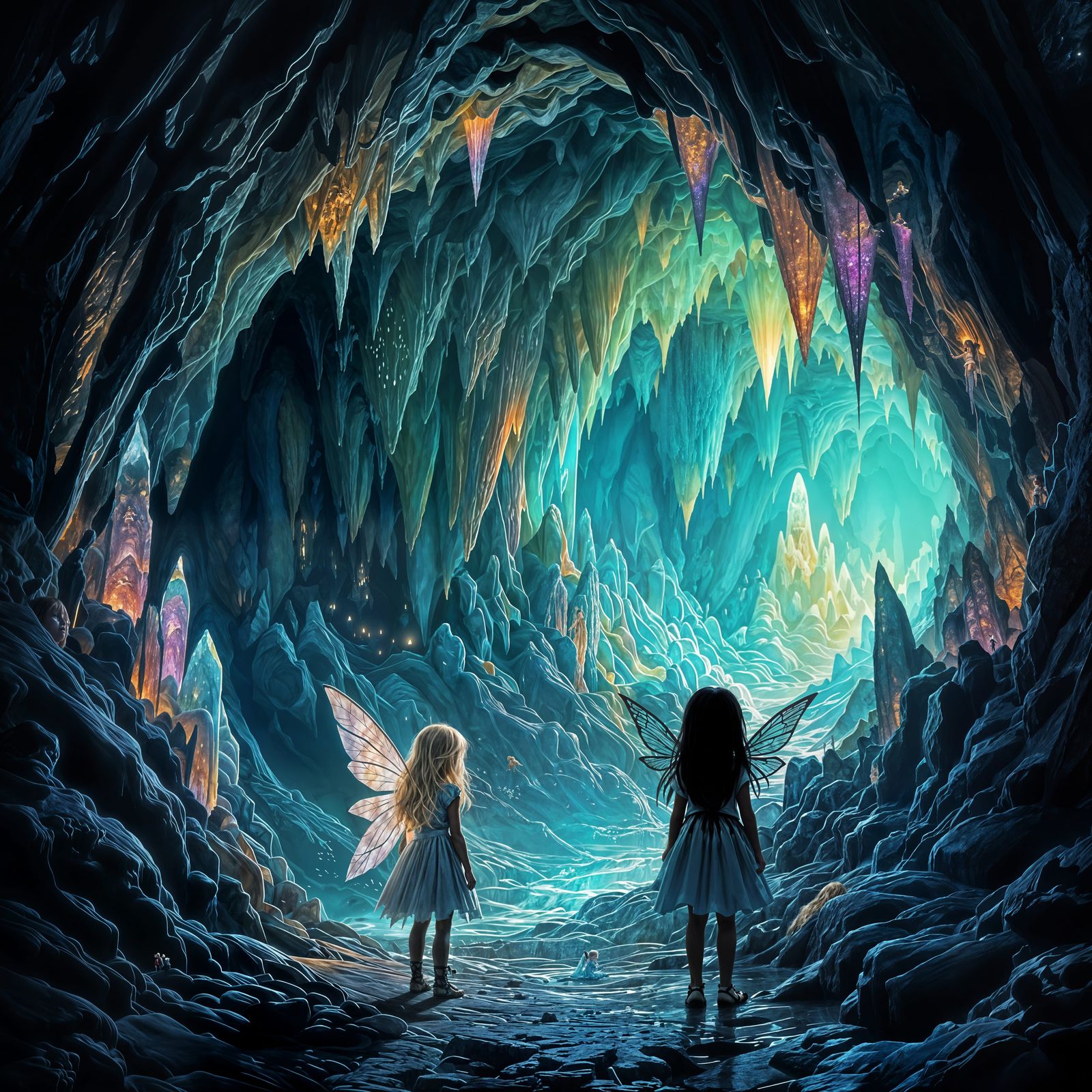 Lost Fairies in Colorful Underground Cave