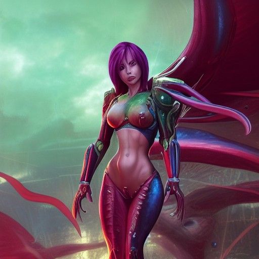 Witchblade Samus Portrait in Biopunk Style