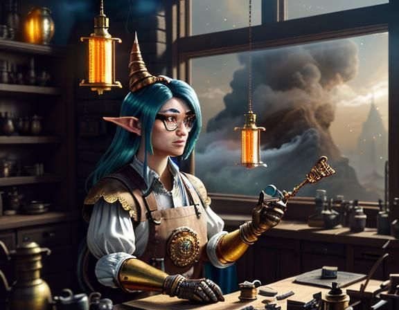 Gnome Repairs Automaton: Epic 3D Videogame Graphics