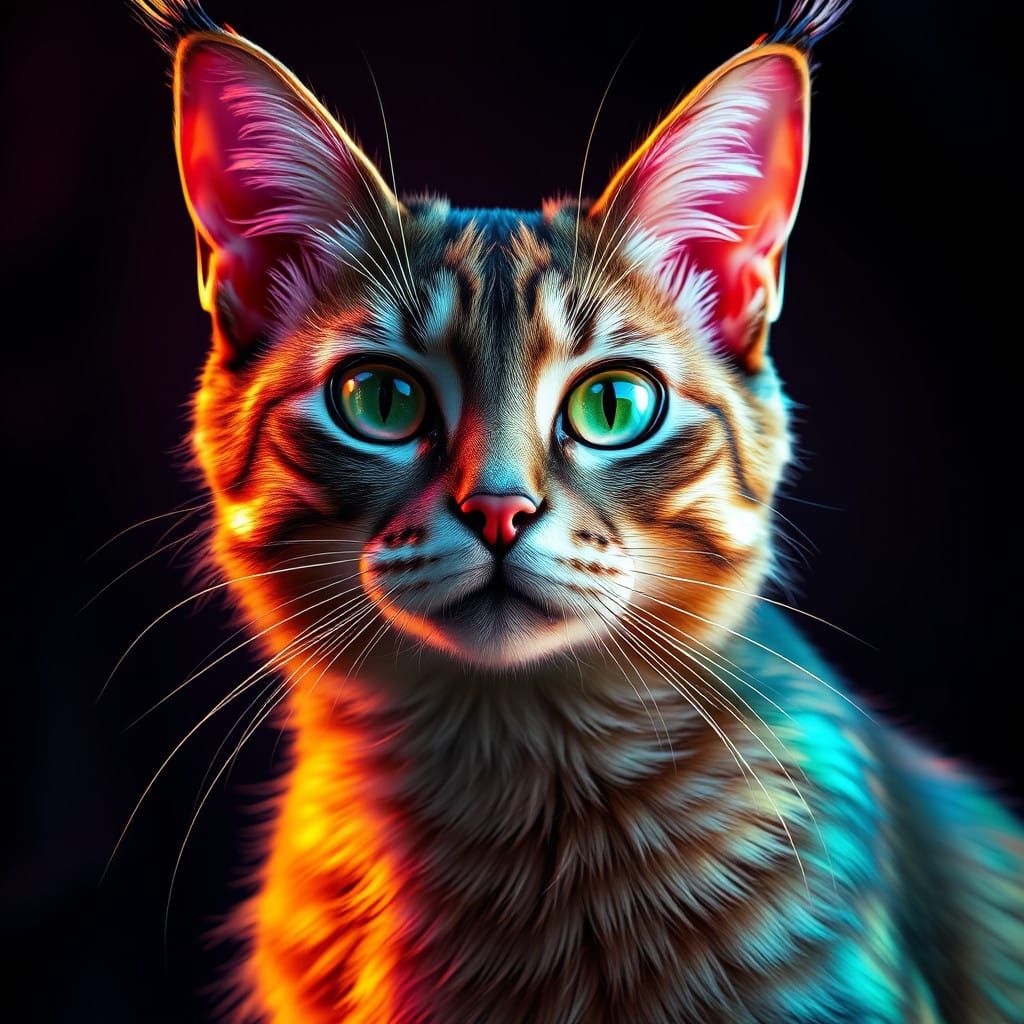 Majestic Harlekijn Cat in Resplendent, Multicolored Finery