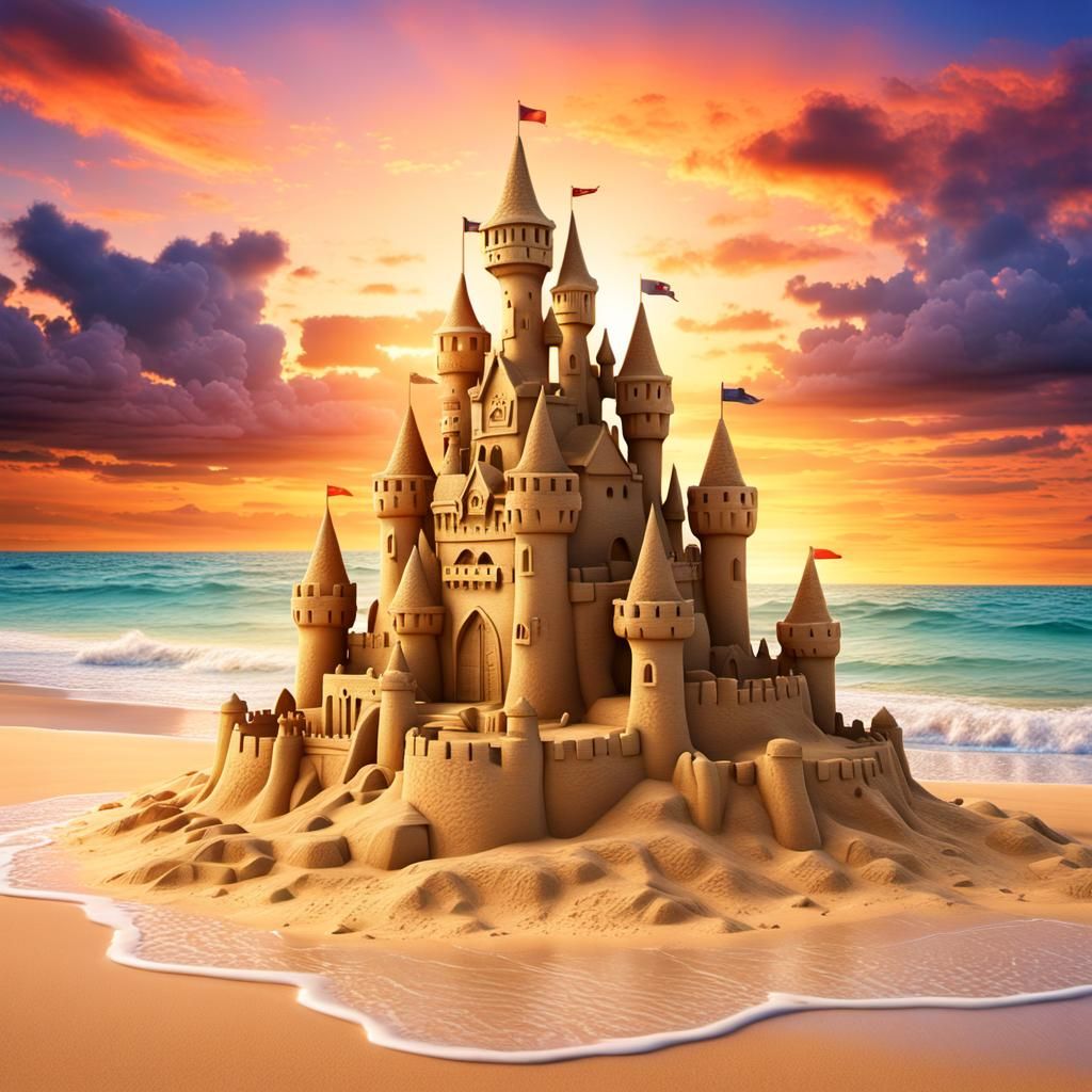 Sand castle sunset