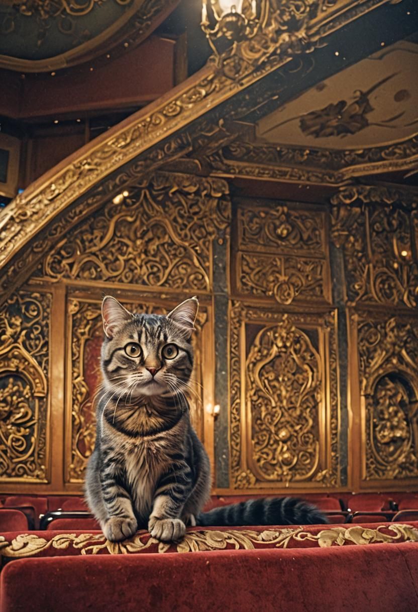 Cat Steps into Grand Theatre: DSLR Photography
