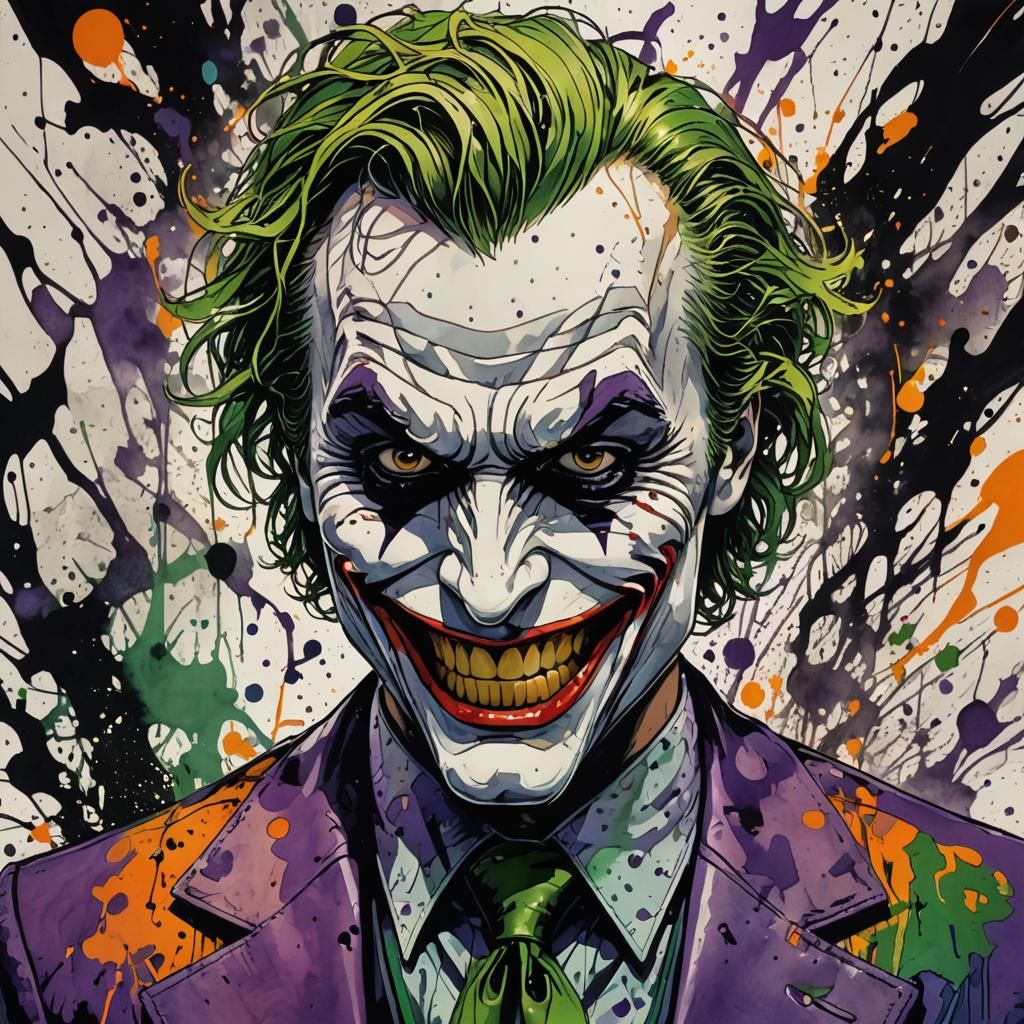 Intricate Inkpunk Joker in Recursive World