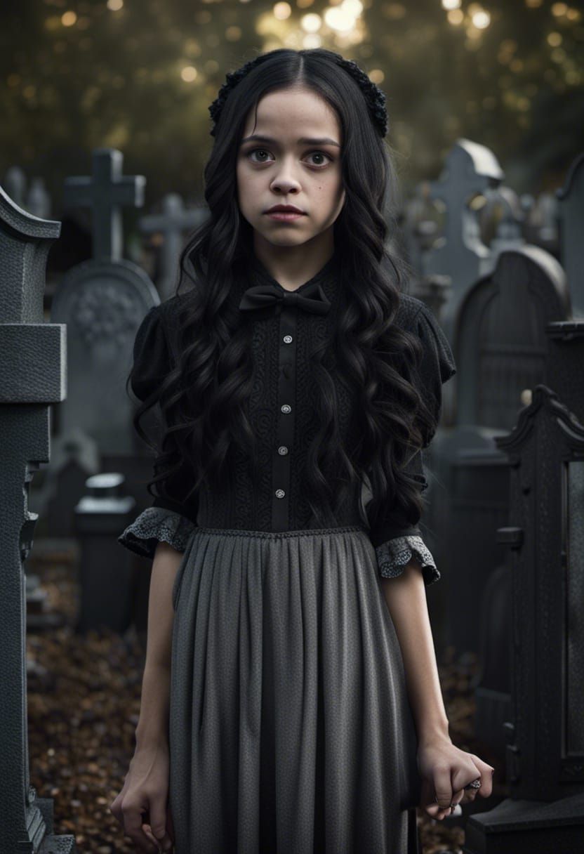 Jenna Ortega as Wednesday Addams in Graveyard