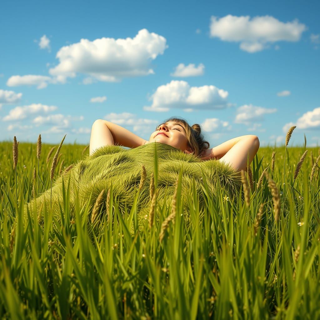 Serene Field Retreat in Vibrant Green Tones
