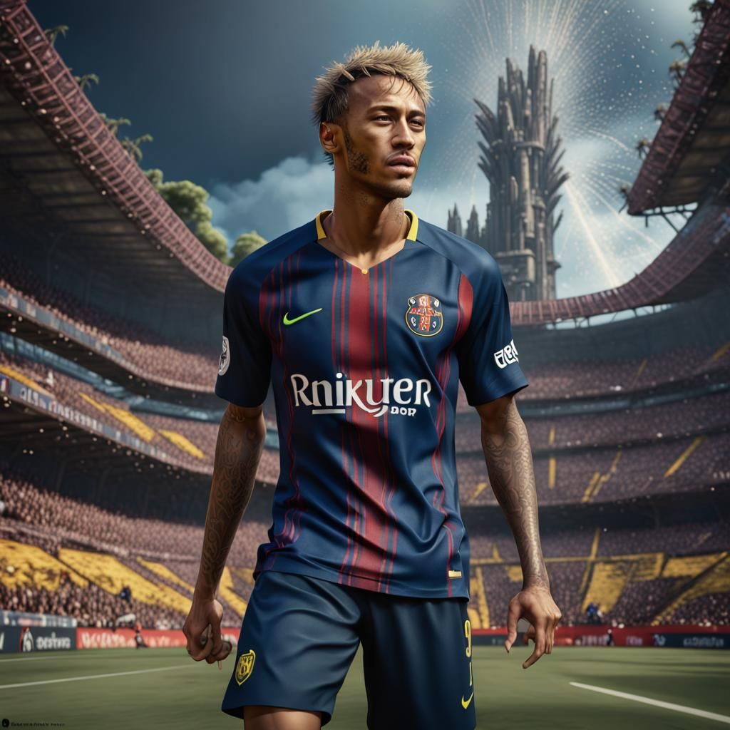 Detailed Matte Painting of Neymar in Fantasy Style