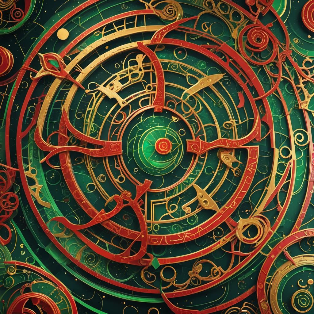 Karma Concept Art with Zodiac Symbols