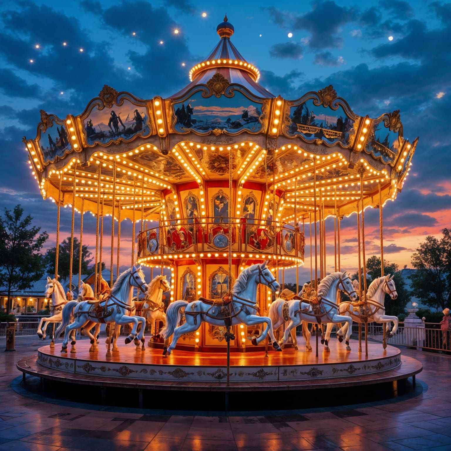 Whimsical Carousel Scene