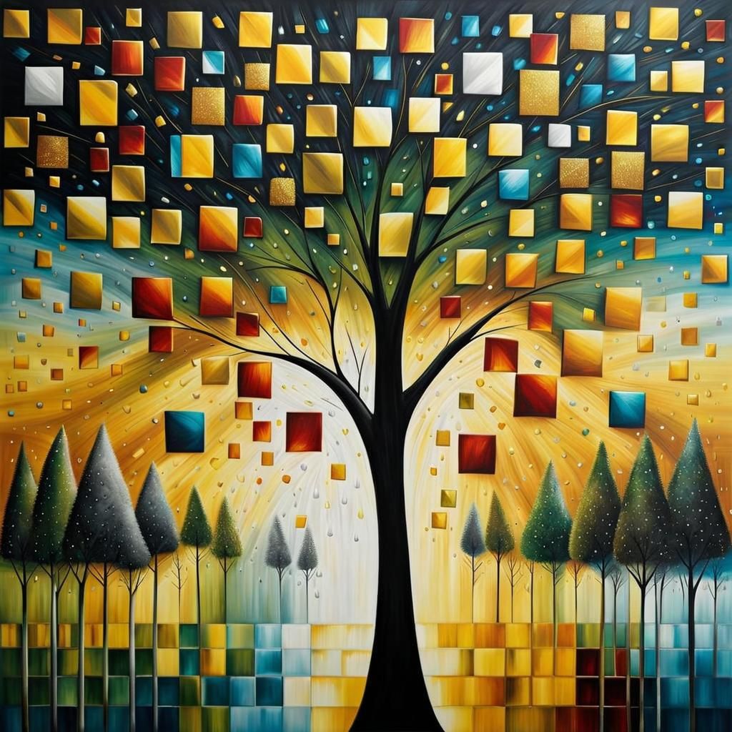 Happy tree, abstract