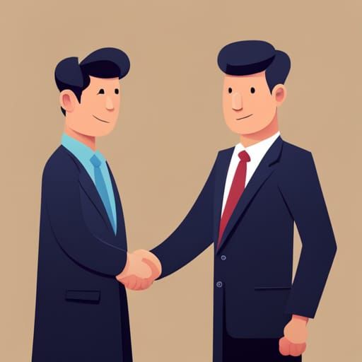 Cartoon Image of a White Hand Shaking a Black Hand