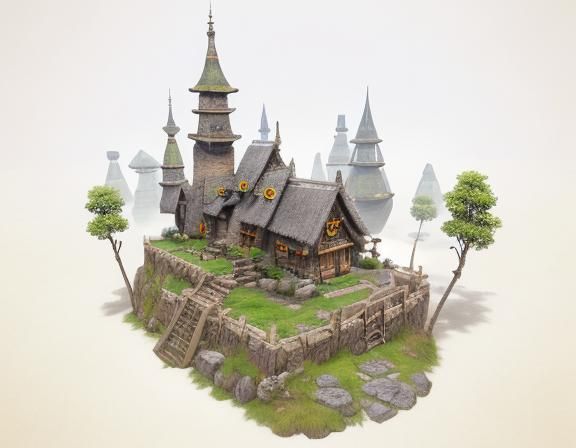 Gnome Artificer Enters Neolithic Village: Fantasy Art