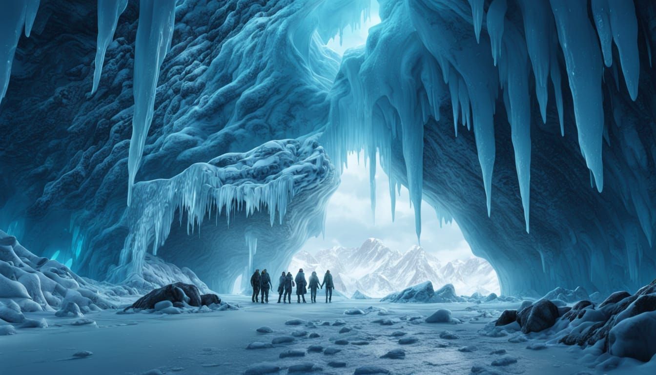 Futuristic Ice Station Zero in Snowy Landscape