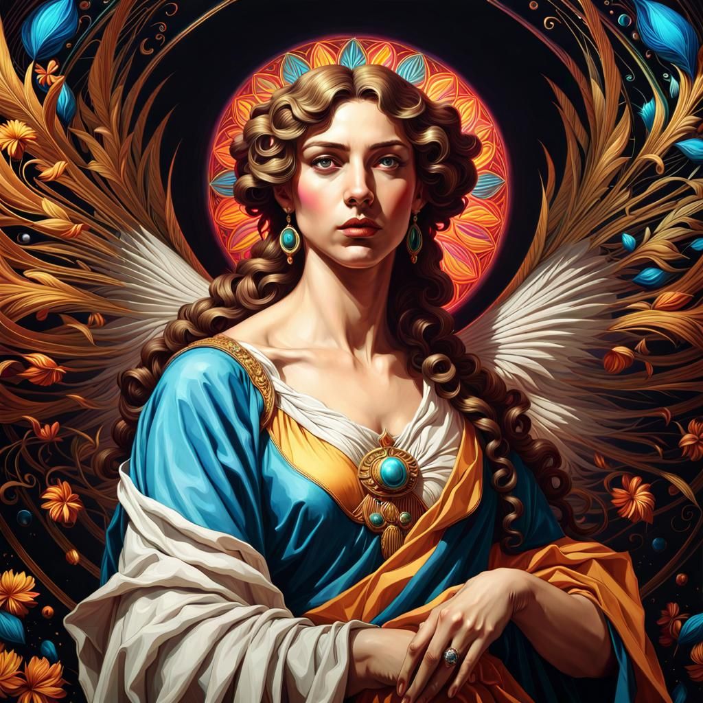 Mystical Portrait with Ethereal Psychedelic Concept Art