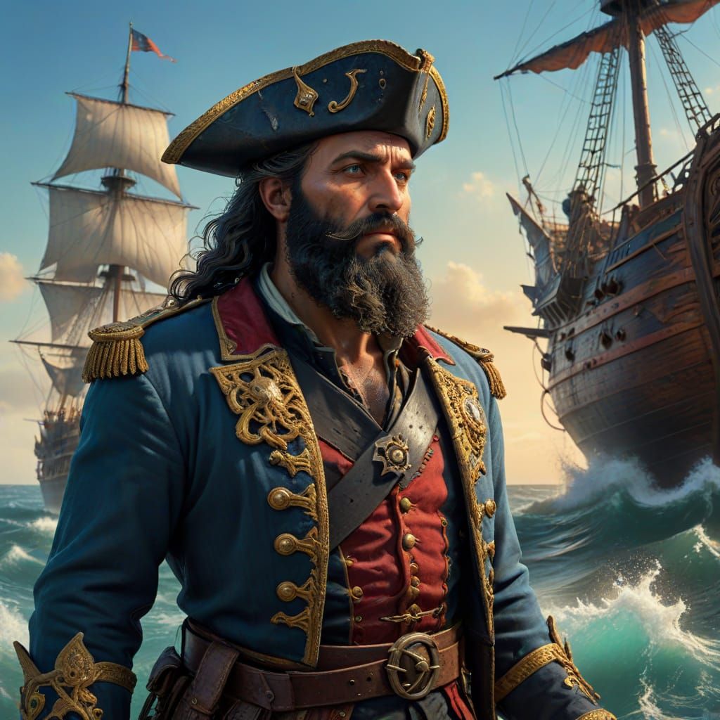 Captain Blackbeard in Vivid Horror Concept Art